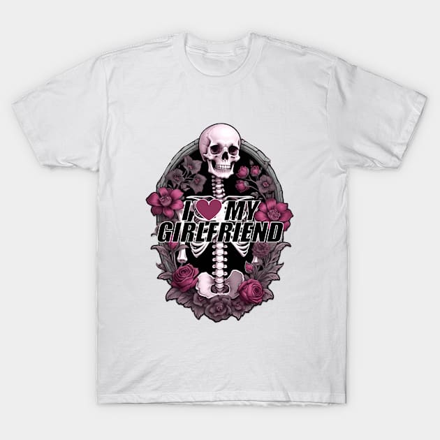 RibCage Floral Skeleton Valentine's day T-Shirt by UniqueMe